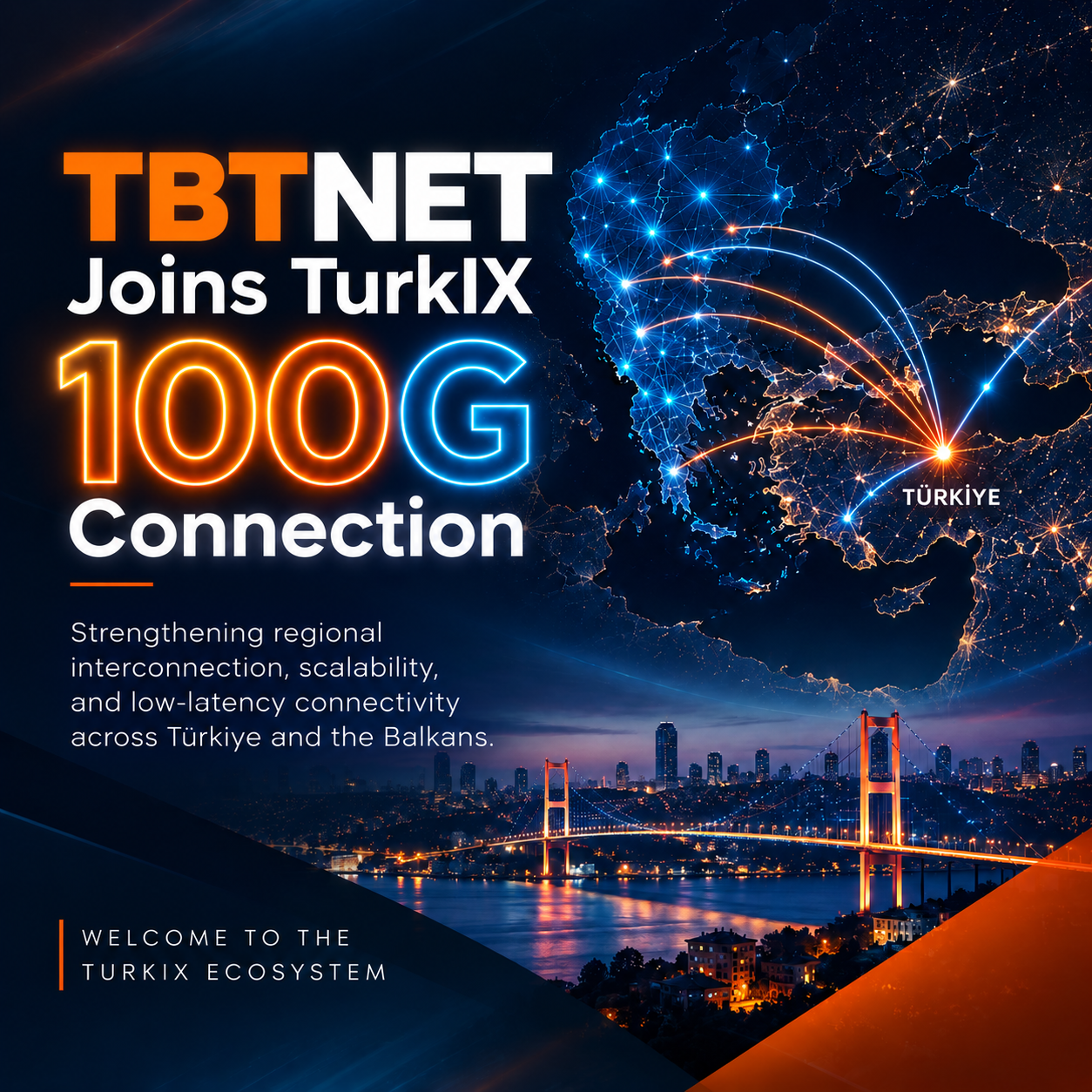 TBTNET, TurkIX'e 100G bağlantı ile katıldı