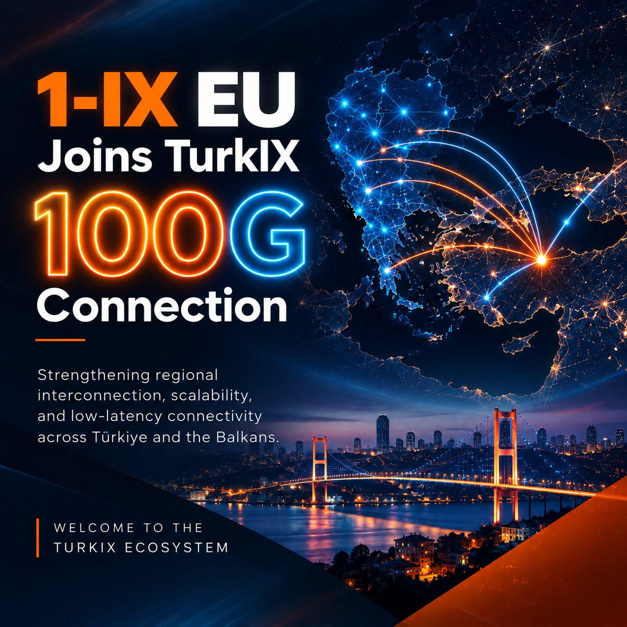 1-IX EU, TurkIX'e 100G bağlantı ile katıldı
