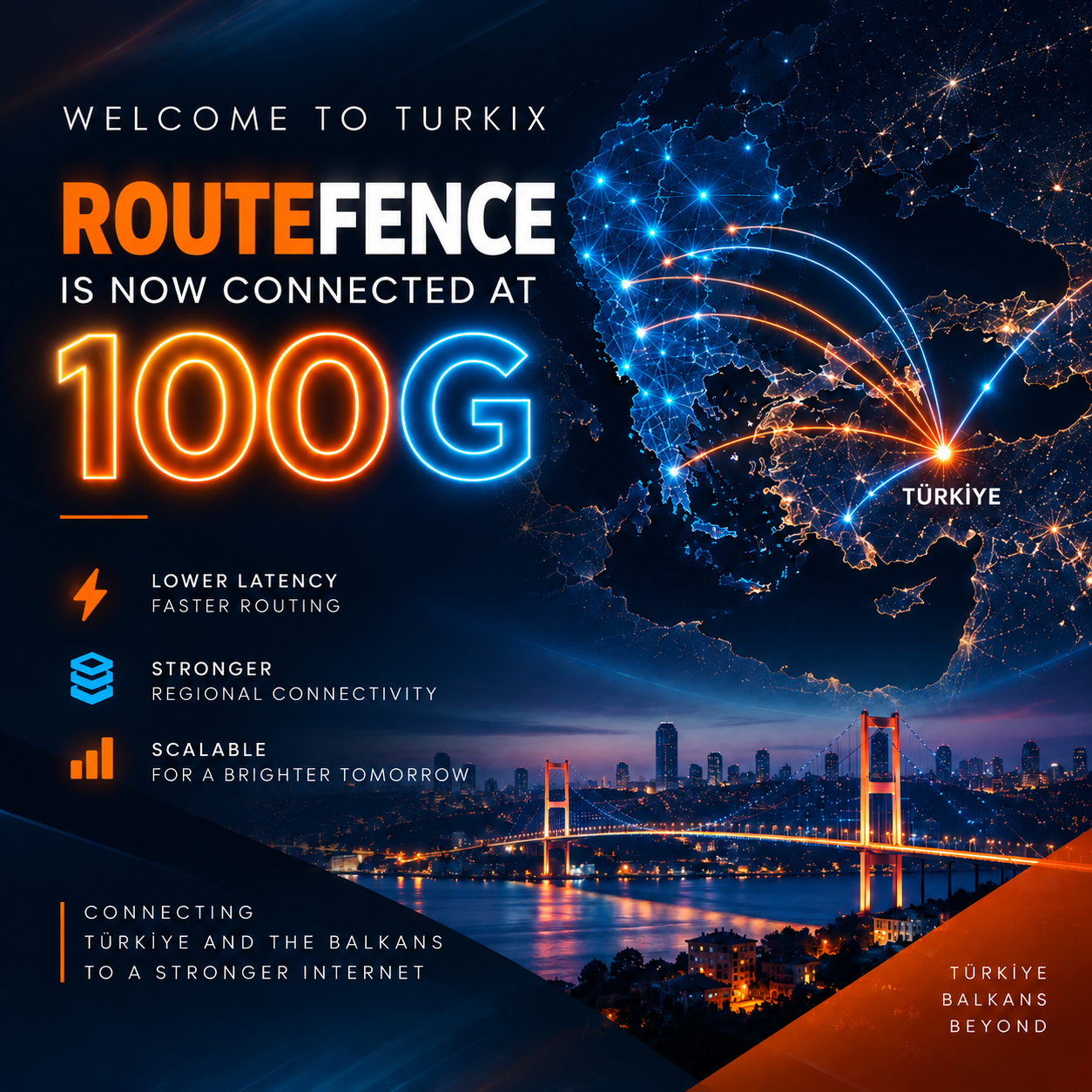ROUTEFENCE се присъедини към TURKIX с капацитет 100G